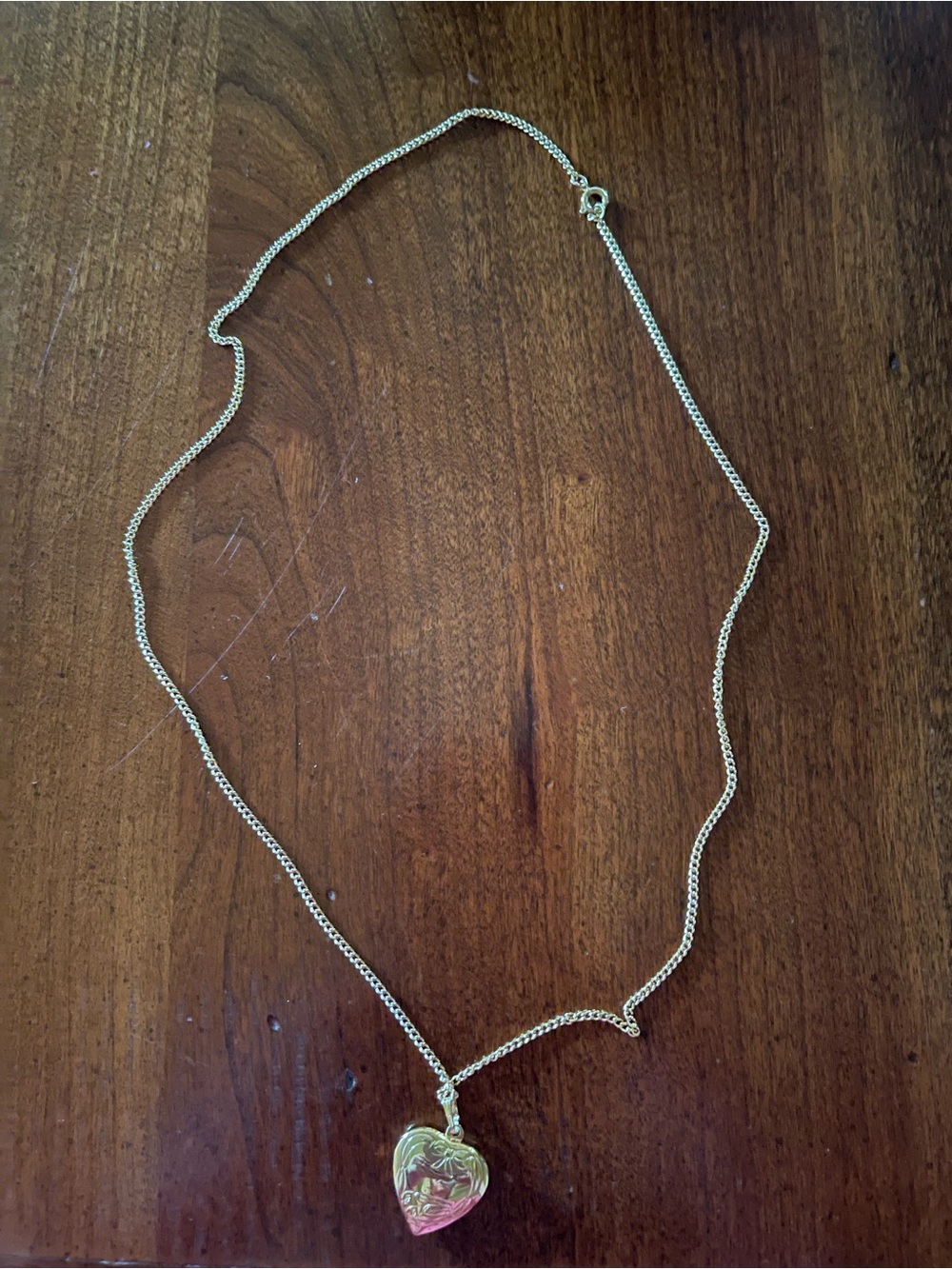Gold Heart Locket Necklace